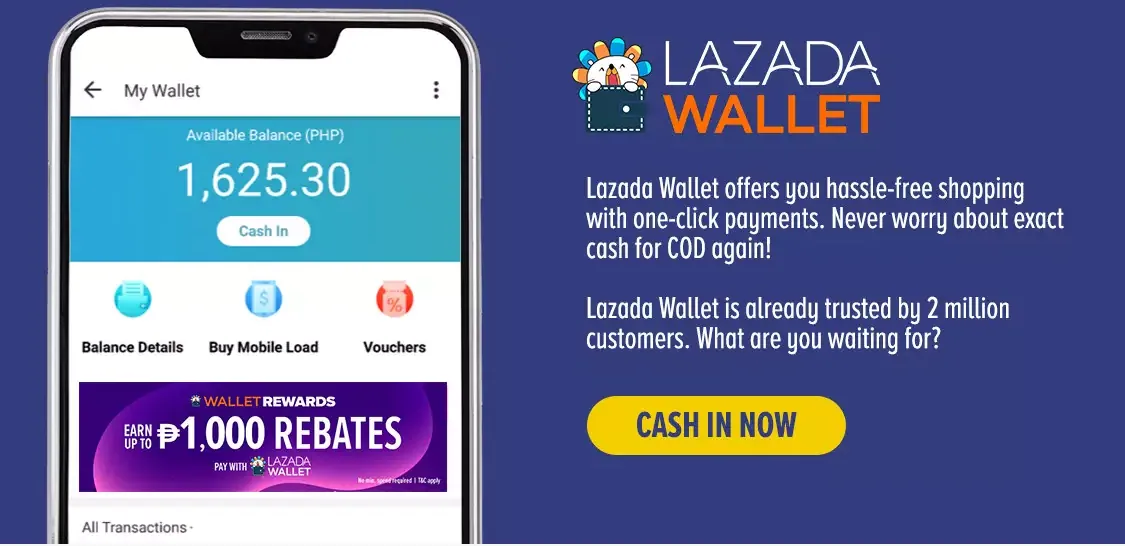 lazada wallet banner with promos
